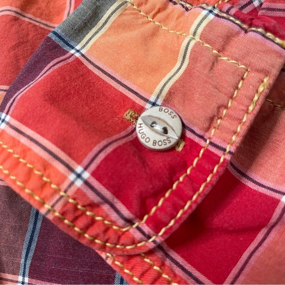 Hugo Boss mens checkered roll tab button down - Picture 9 of 9